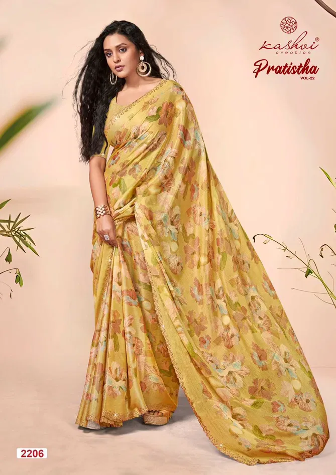 Pratistha Vol 22 By Kashvi Designer Brasso Sarees Suppliers In India